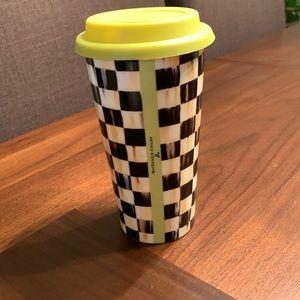 Courtly Check Mackenzie Childs travel mug